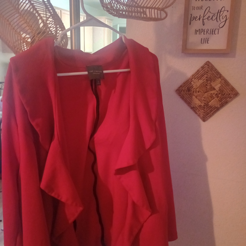 The Limited Vibrant Red Draped Blazer